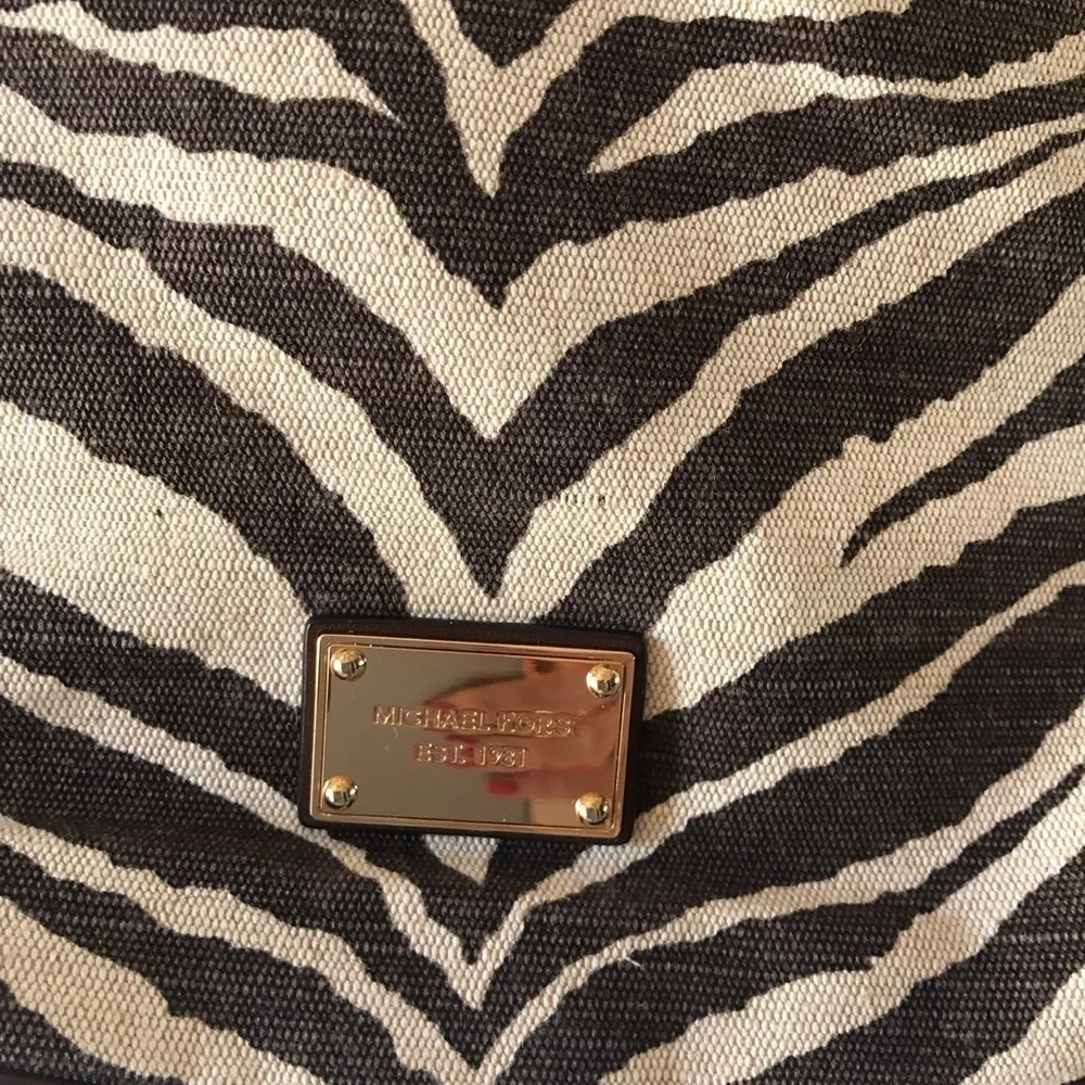 Michael Kors Marina Anchor Zebra Print Bag